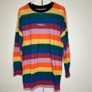 Ragged Priest Rainbow Long-Sleeved T-Shirt Dress